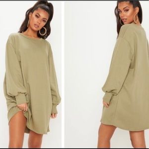 Sage green oversized sweater dress